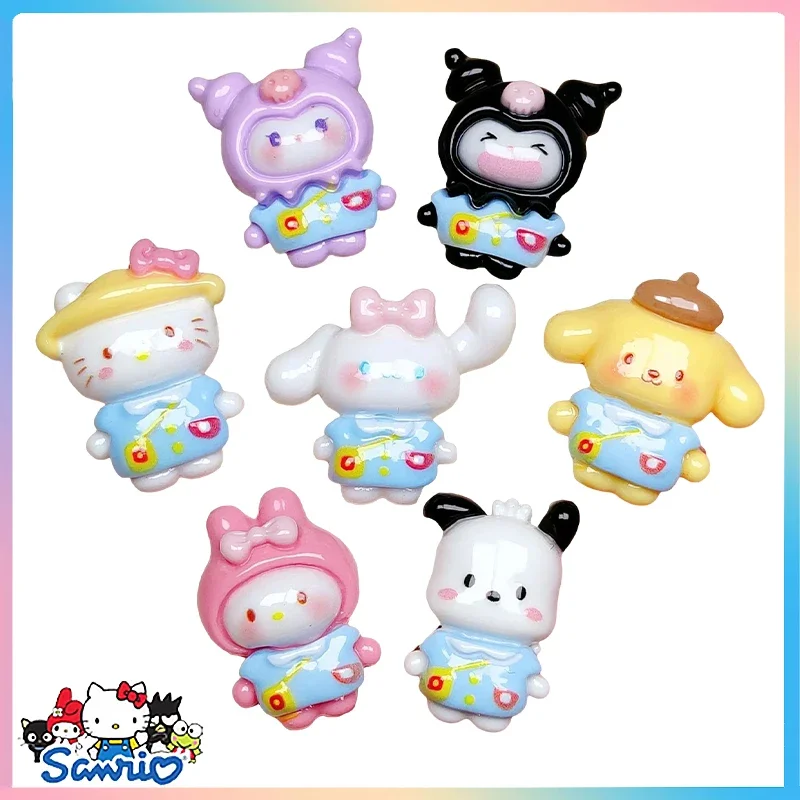 Sanrios Hello Kitty 10-30Pcs New Cartoon Accessories Kuromi Cinnamoroll Melody Pompompurin Pochacco Charms Series Diy Anime Toys