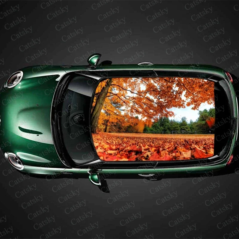 

maple autumn leaves Car roof sticker wrap racing SUV accessories packaging painting PVC car accessories graphic decals