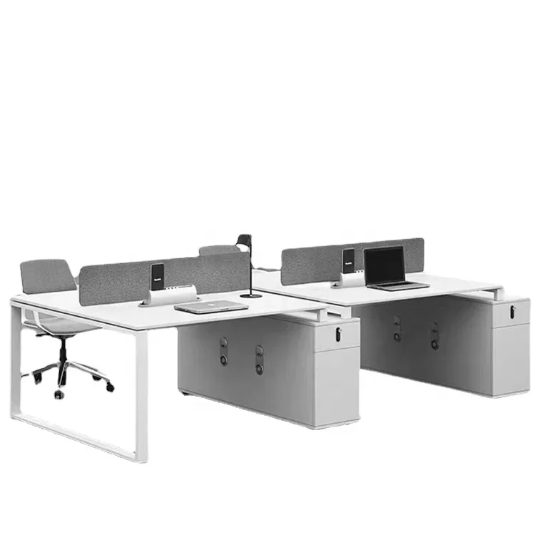 

New Arrival Single Office Station Four-seat Computer Desk Desktop Two-seat Furniture Wholesale Staff Office Desk And Chair