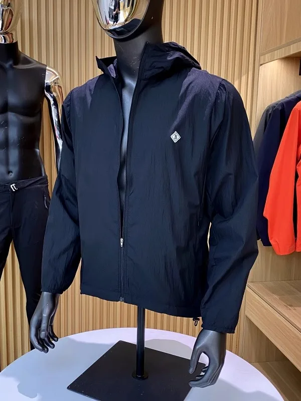 

Outdoor Lightweight Summer New Men's Skin irt Jaet Sensation Fabric Thin Model Faionable Youth Casual Long Sve Zipper