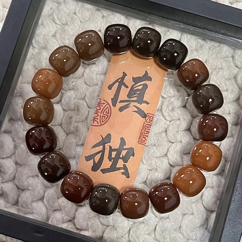 

Natural Genuine Tea Bodhi Bracelet Girl's Soft Fingers Student Plate Bodhi Root Wen Buddha Bead HandString Gifts For Women