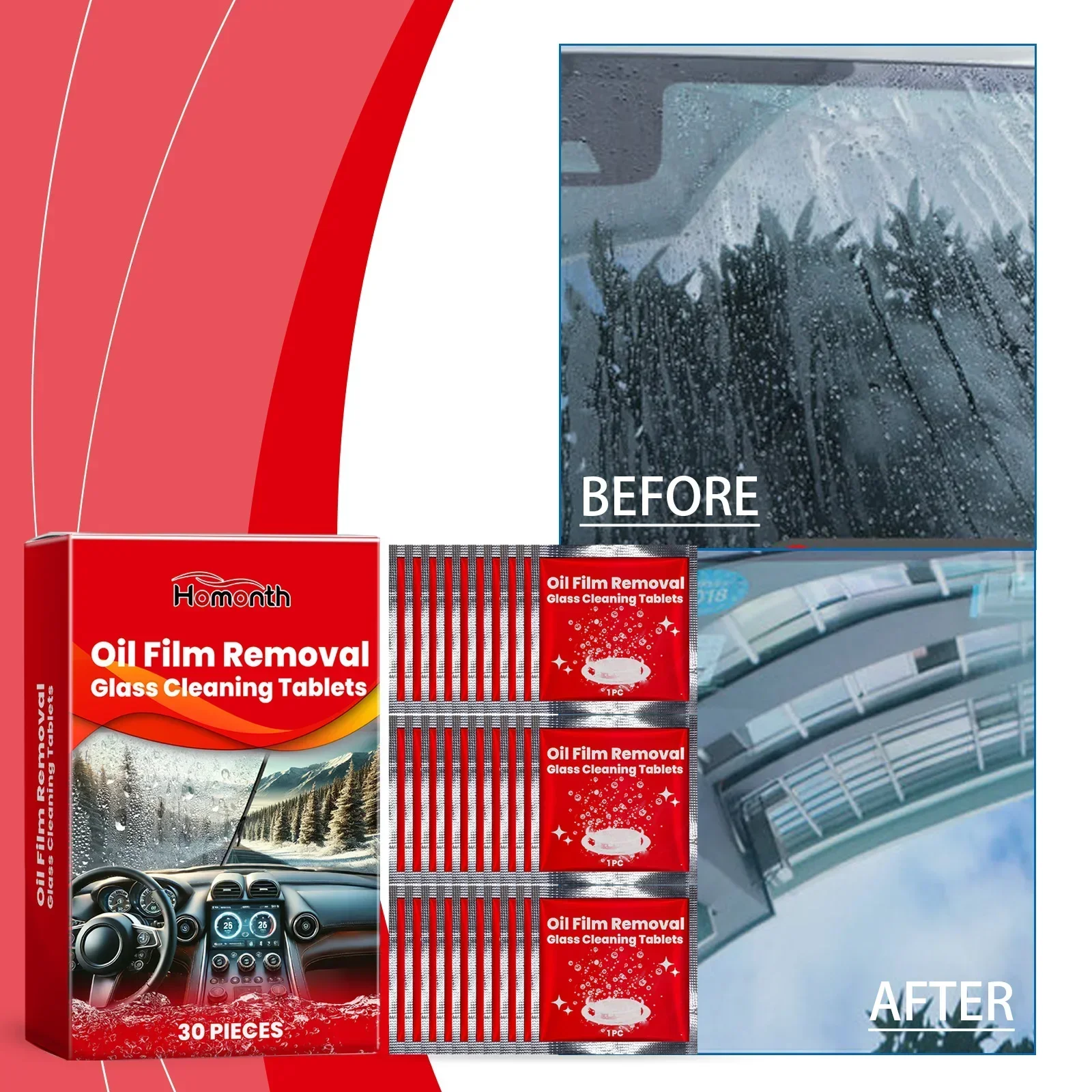 

Car windshield effervescent sheet, car window rainproof, waterproof, anti fog cleaning, car glass effervescent sheet