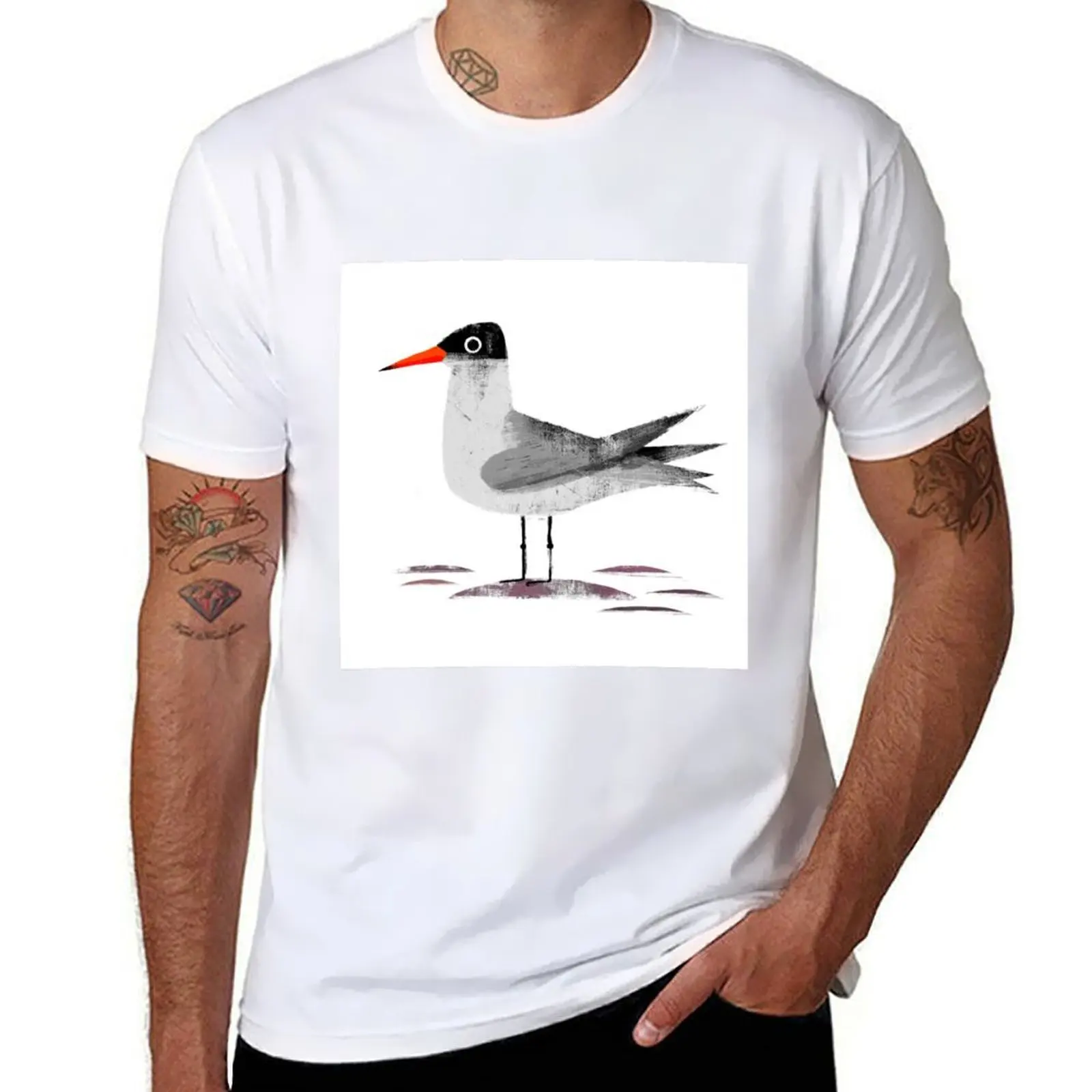 

Caspian Tern T-Shirt man graphic t shirt t shirt men 100% cotton luxury brand T-Shirt