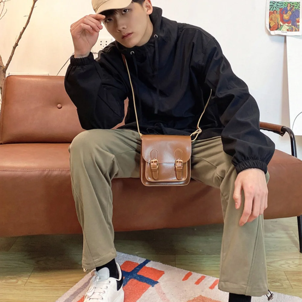 Men Shoulder Bag Vintage Messenger Bag Leather Men Handbag Pu Leather Crossbody Bags For Men