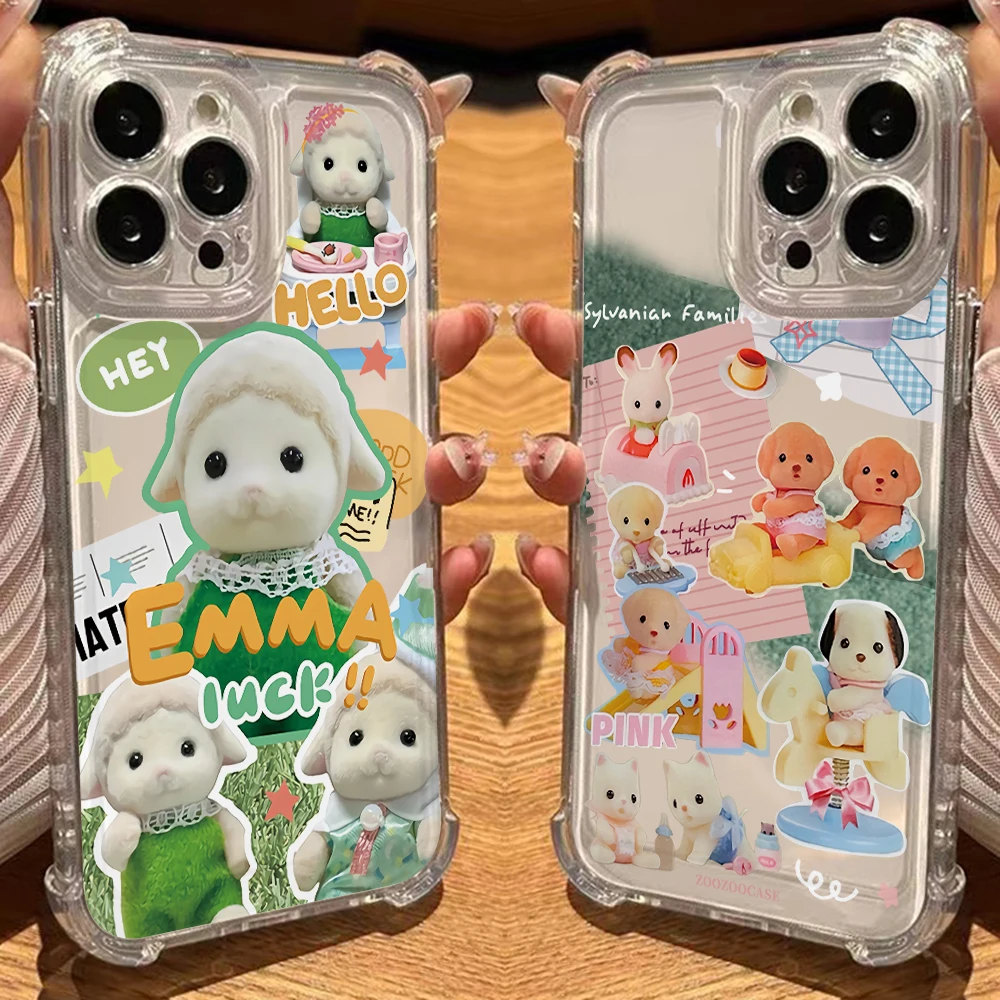 Cute Sylvanians Bear Dog Doll Phone Case for iPhone Vivo V40 V30 V29 V25 V23 Y36 Y35 Y28 Y22 Y21 Y20 4G 5G Soft Thin Clear Cover