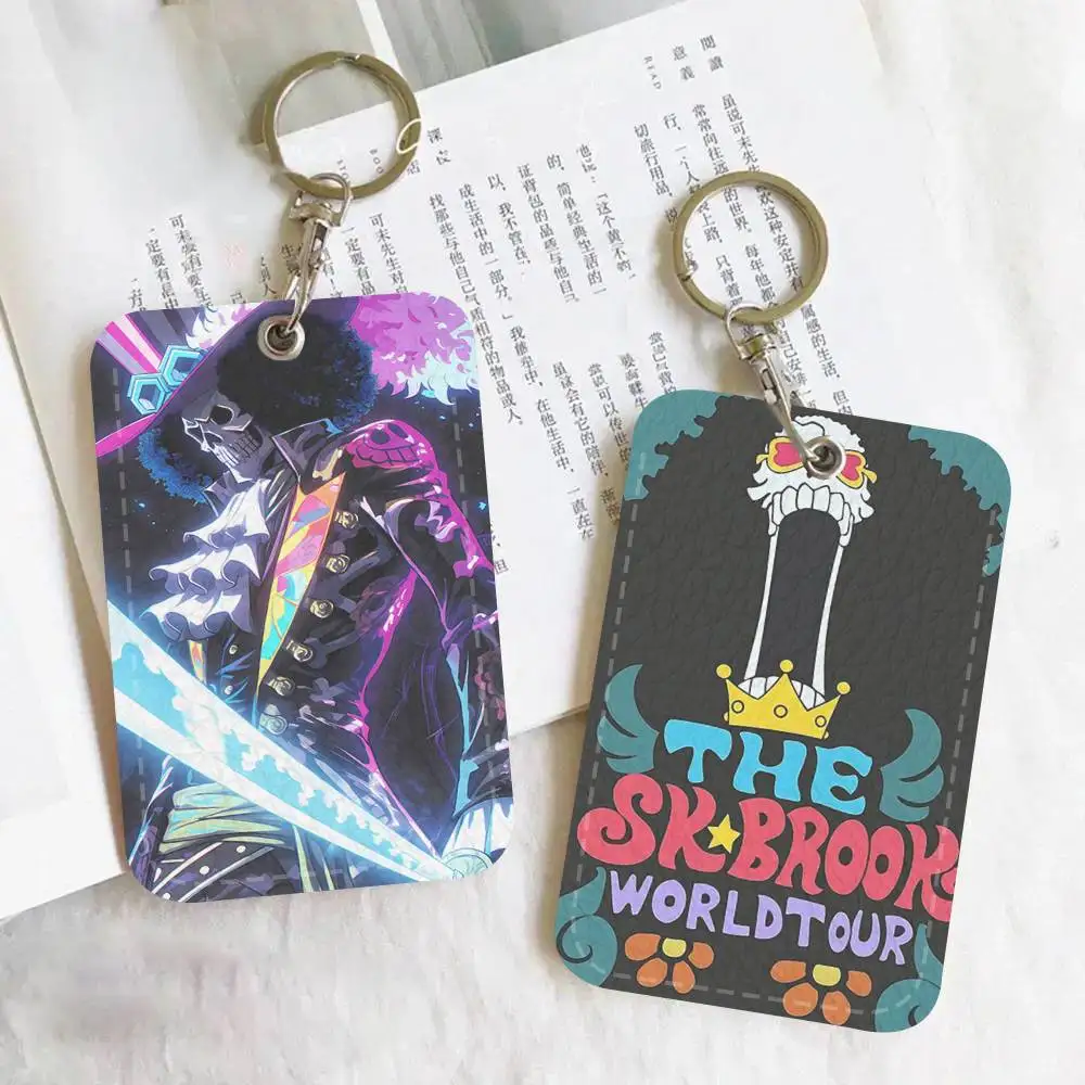 Anime One P-Oiece Character Brook Manga Holder Suitable For Bank Card Subway Bus Card Wallet Card Case Badge Holder Keychain