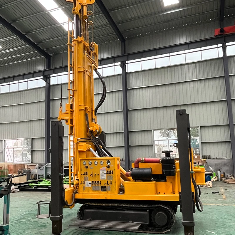 Efficient Core Drilling Rig 100m Water Air Dual Purpose Portable Borehole Machine Diesel Crawler Hydraulic Top Drive