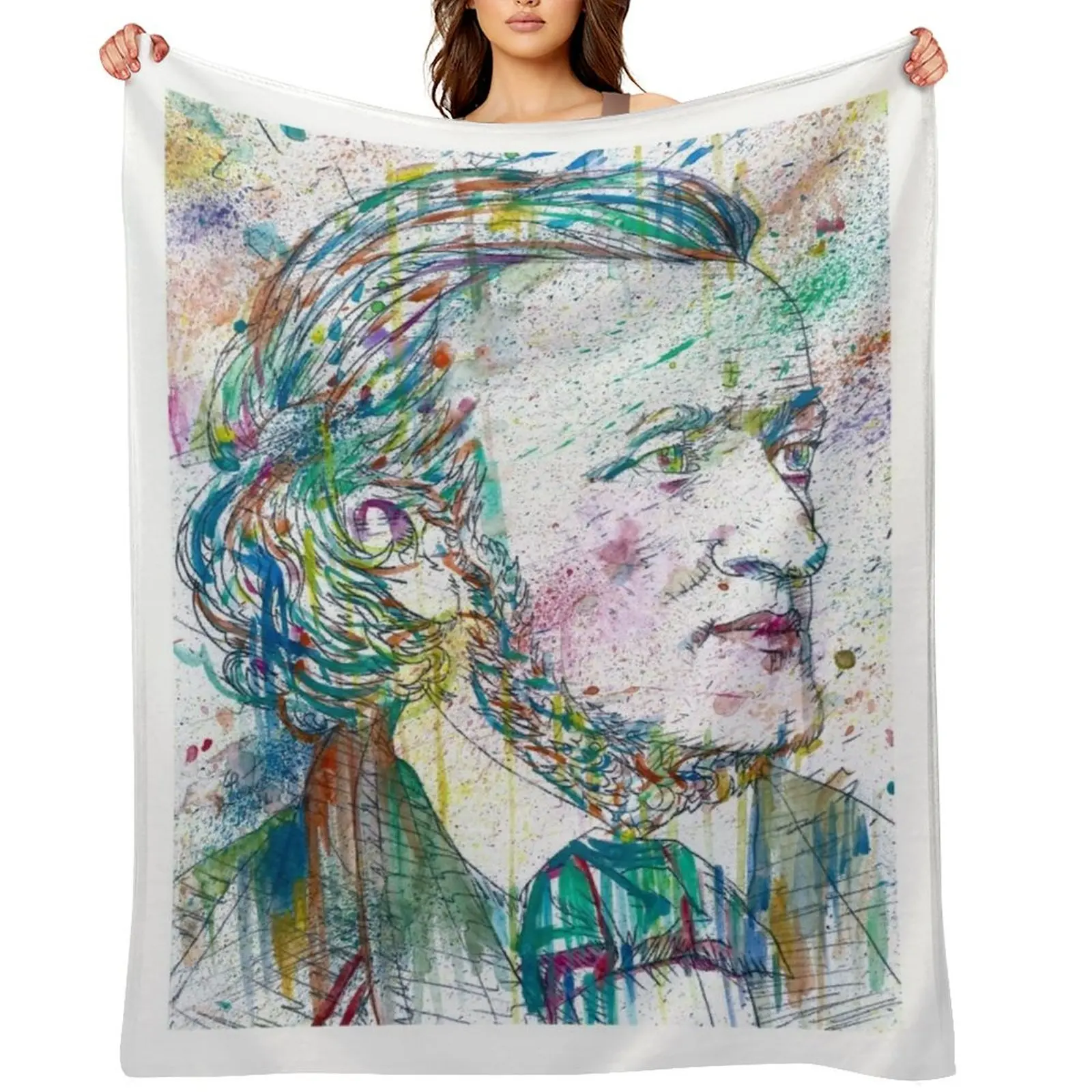 

RICHARD WAGNER - watercolor portrait .6 Throw Blanket Extra Large Throw for sofa Kid'S Hair Blankets