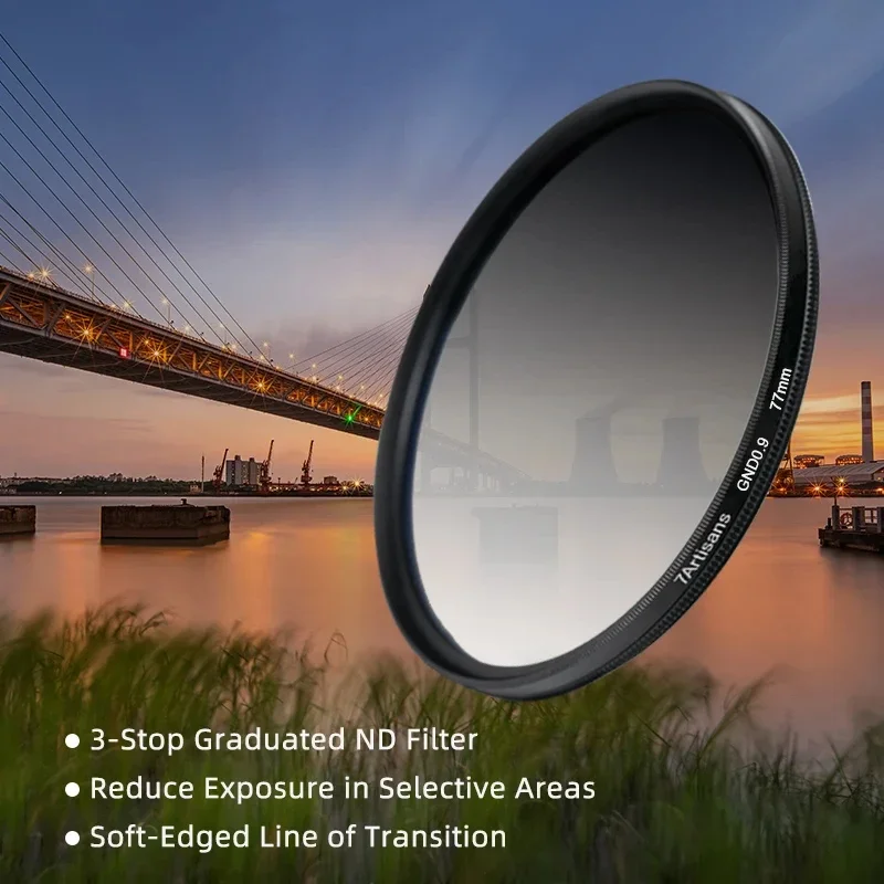 7artisans 46mm-82mm HD Soft GND Lens Filte 3 Stop(0.9) With 18 Layer Coating Graduated Neutral Density Filter