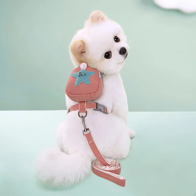 Dog Backpack For Small Dogs To Wear Detachable Leash With Harness For Small Size Pets Dog Apparel Pet Decoration For Daily