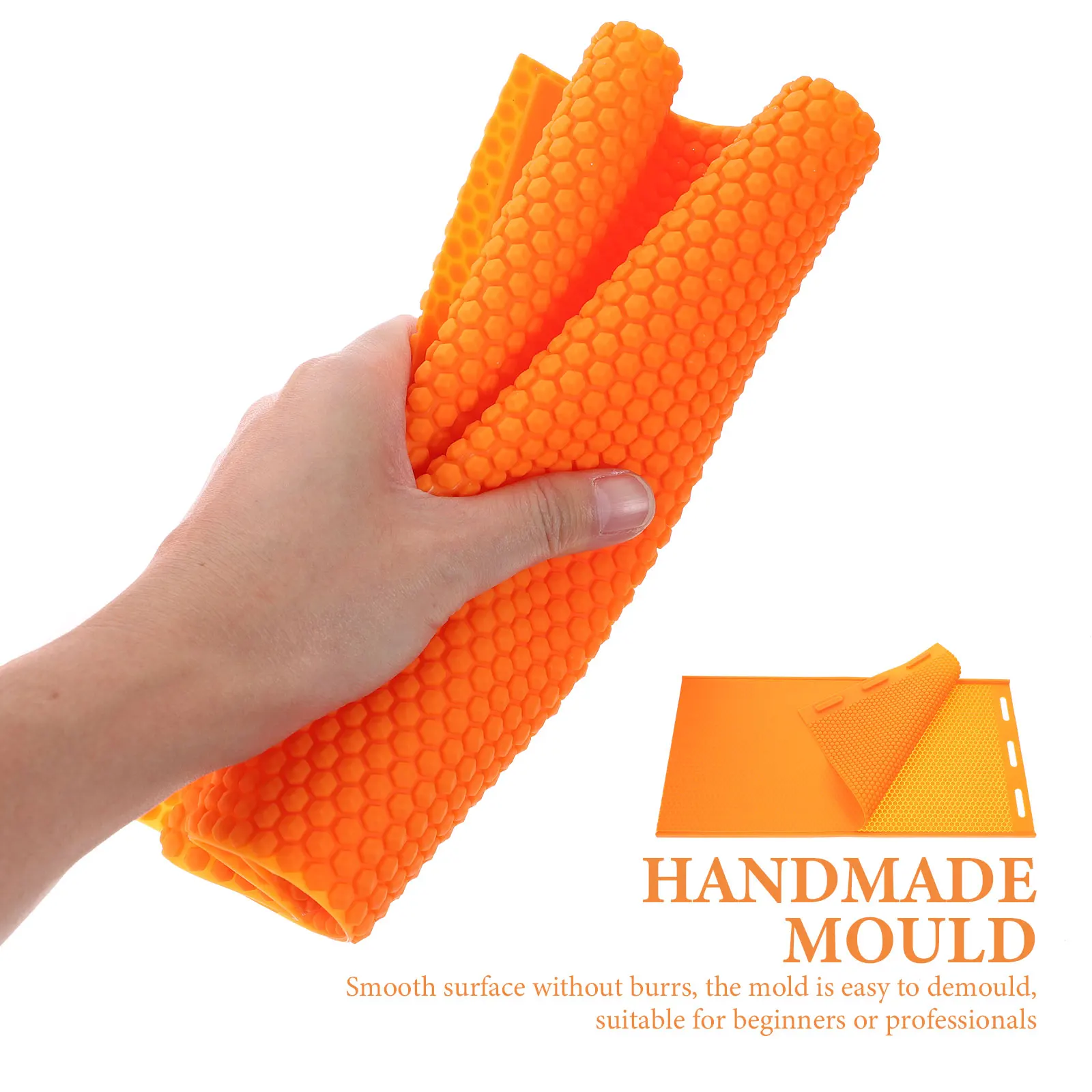 

Honeycomb Beeswax Sheet Mold Silicone Flexible DIY Mold Easy Demoulding Lightweight Orange for Beginners Professionals Durable