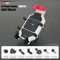 ZCMP Universal Anti-Theft Motorcycle Scooter Phone Holder Dual Vibration Dampener Cell Phone Mount Navigation Bracket B1(WHITE)