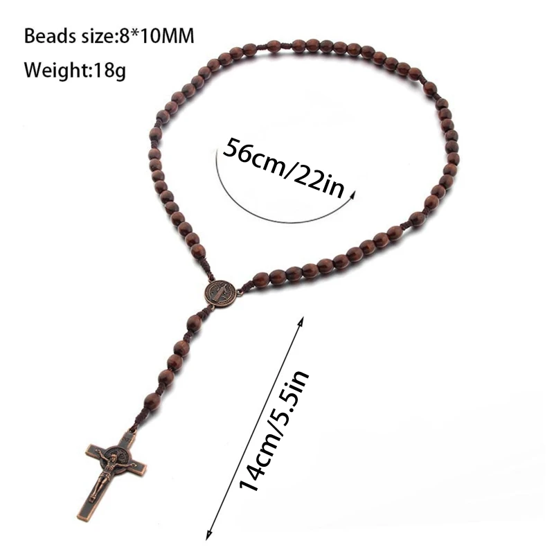 Catholic Rosary Christian for Cross Necklace Handwoven Ornament Hip Hop Necklace Drop Shipping