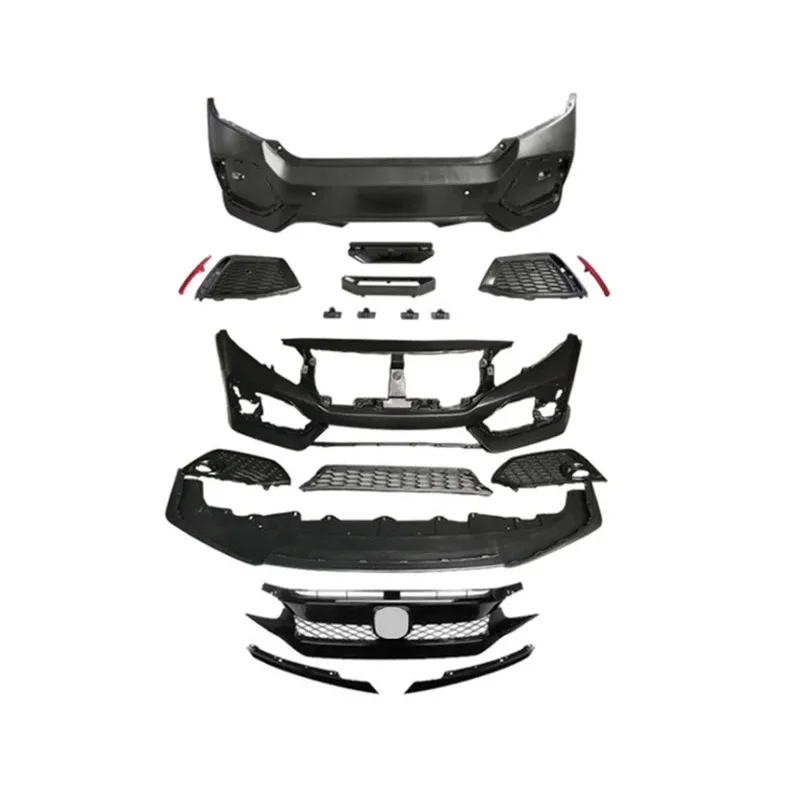 

New Front Bumper Rear Bumper Fog Lamp Frame and Grille Car Body Kit SI 2016-2020