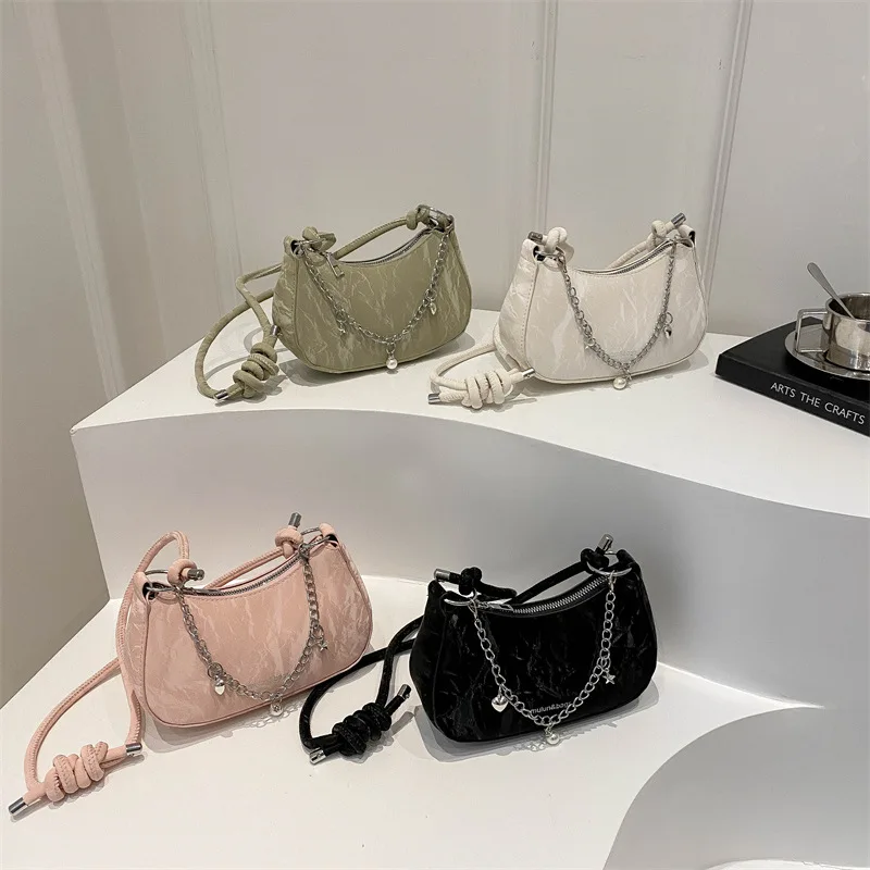 

2025 New Personalized Women's Handbag Simple Leisure Fashion Trendy Texture Crossbody Bag Summer Single Shoulder Underarm Bags