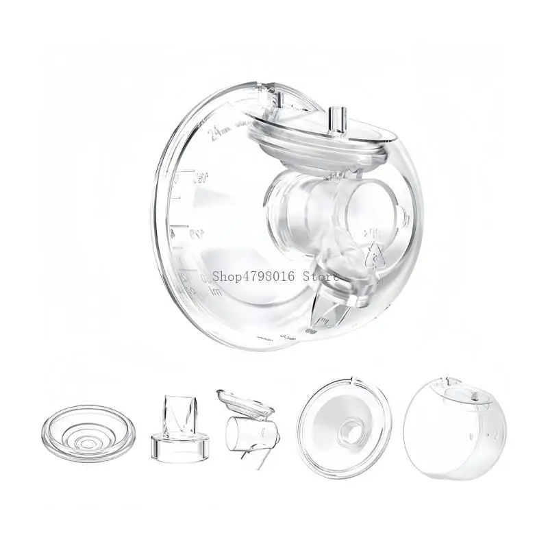 24/27mm Flange Milk Collector Cup for S12 Breast Parts Include Duckbill Valves Flange Diaphragm Linker