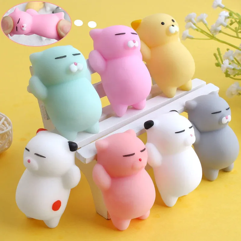 Stress Relief Toy Squeeze Toys Soft Mochi Cat Toy Mini Cute Animal Toy Birthday Party Gift Easter Egg Filler Classroom Reward