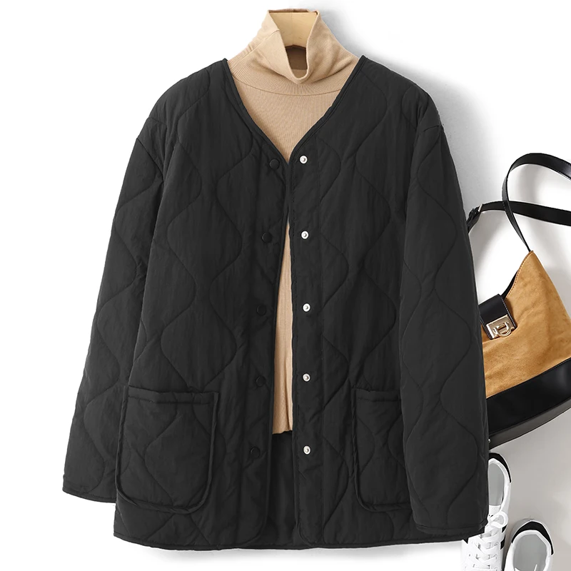 

Легкая хлопковая куртка в стиле ретро с узором тыквы, женская осенне-зимняя свободная повседневная куртка, тонкая хлопковая верхняя одежда для женщин