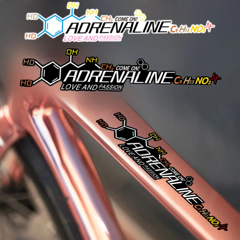 

2D Flat Adrenaline/Dopamine Chemical Molecule Sticker, Waterproof Scratch-Resistant Vinyl Decal for Road Bike, Motorcycle Tank