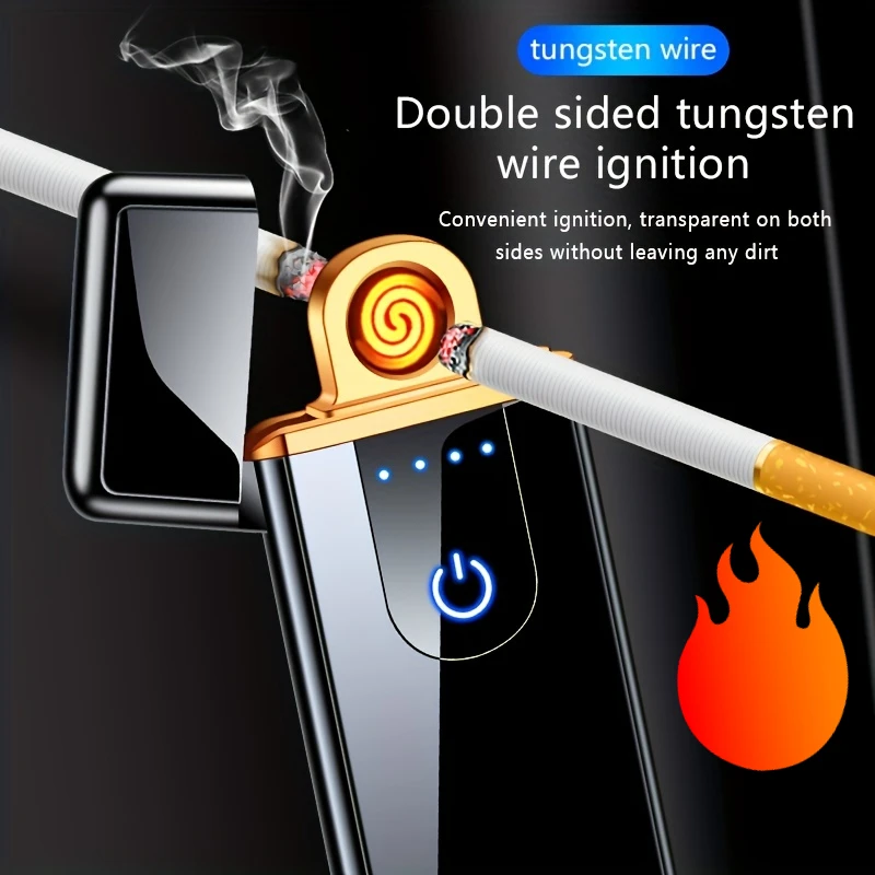 

2024 Portable Electric Heating Wire Cigarette Lighter, Usb Rechargeable Windproof Stylish Touch Lighter Gift for Men Women