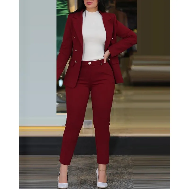 Women's Casual Fashion Professional Clothing Women Suit Set Outfits Temperament Commuting New Women's Blazer Coat & Pants Sets