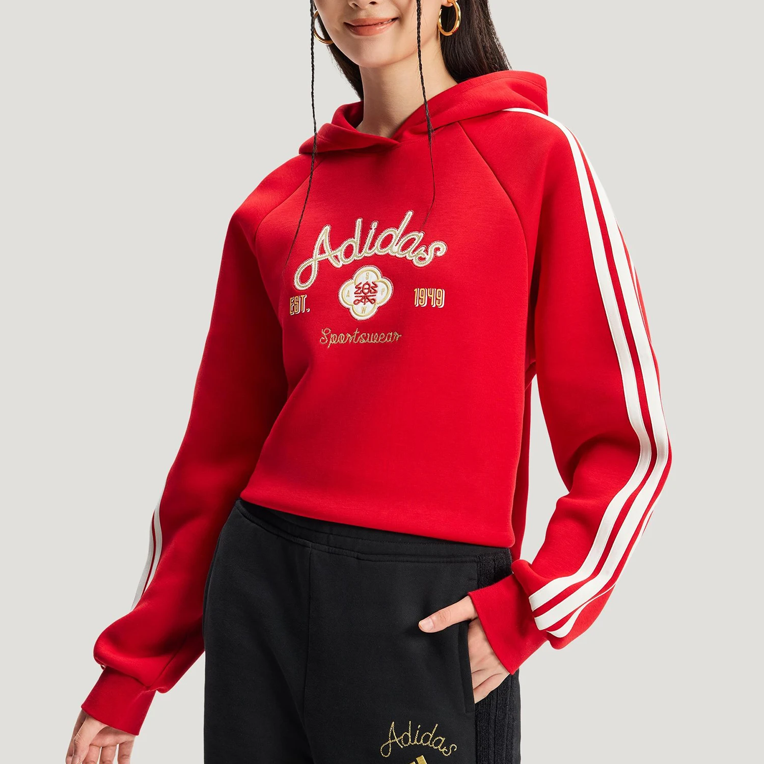 Adidas genuine NYR HOODY SWEAT women's thick and loose hoodie KH2694