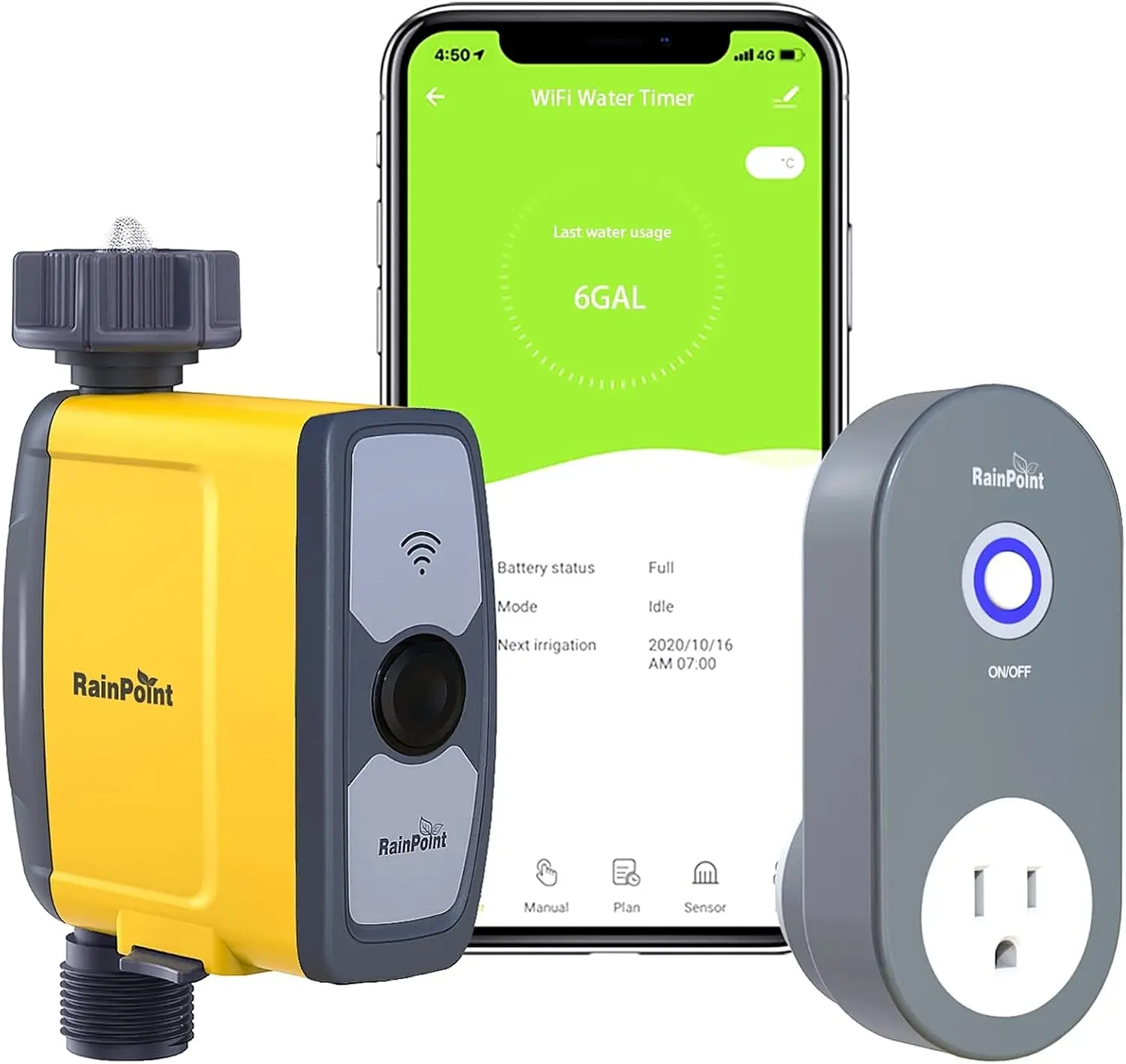 

WiFi Sprinkler Timer, Smart Garden Watering Controller with App & Voice Control, Weather-Responsive Auto Rain Delay