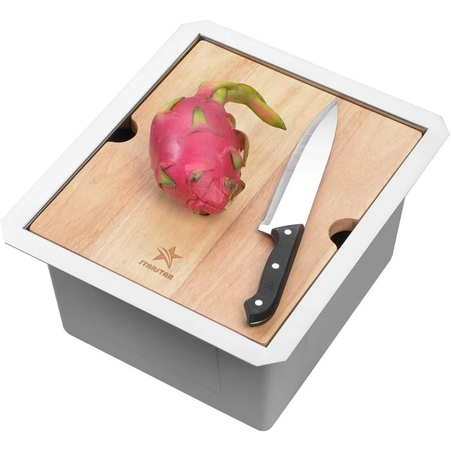 

Workstation Ledge Undermount Single Bowl 304 Stainless Steel Kitchen Sink With Grid Cutting Board Strainer with Basket