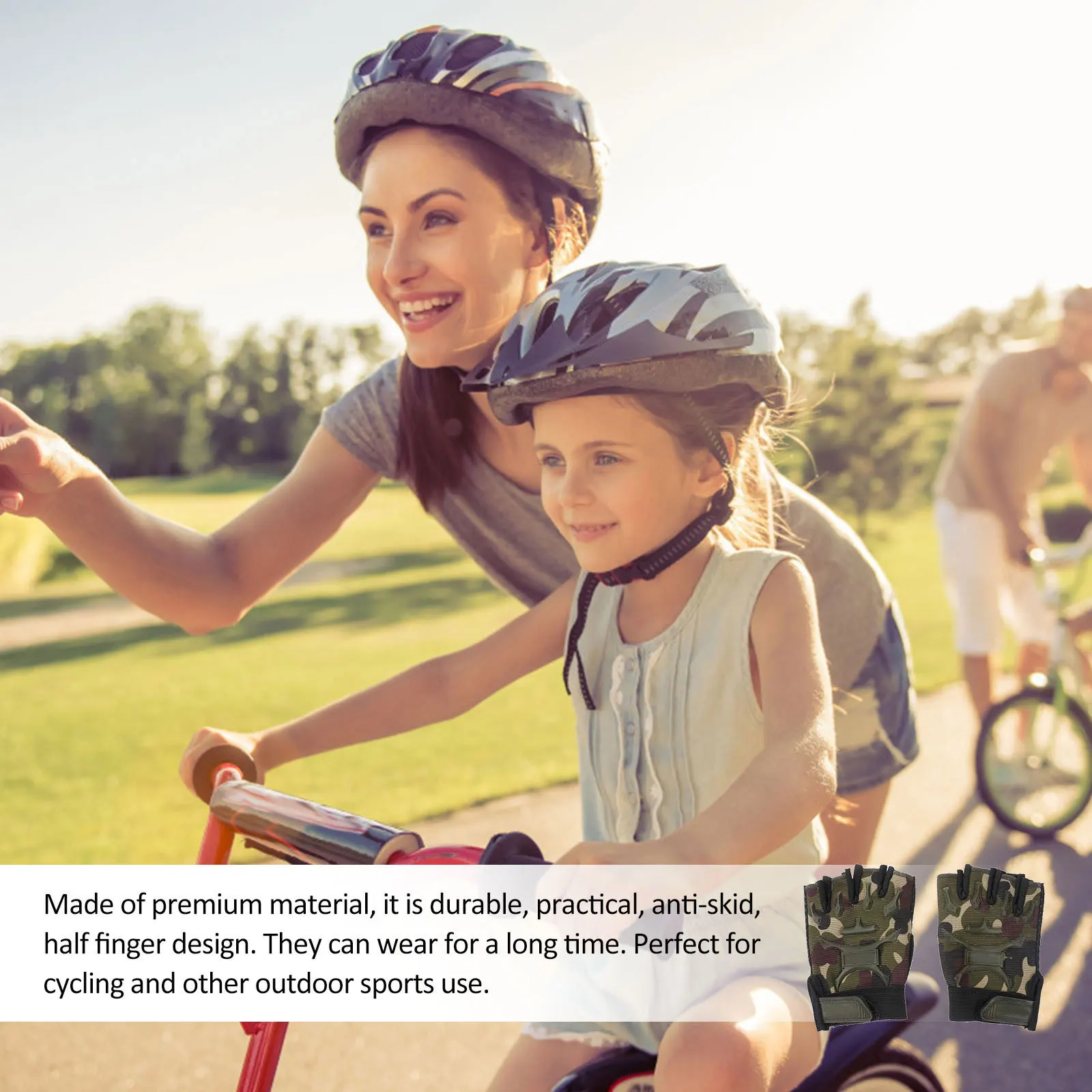 

1Pair Kids Sports Half Finger Gloves Durable Anti-Skid Cycling Outdoor Size Fits Most Kids Half Finger Sports Gloves