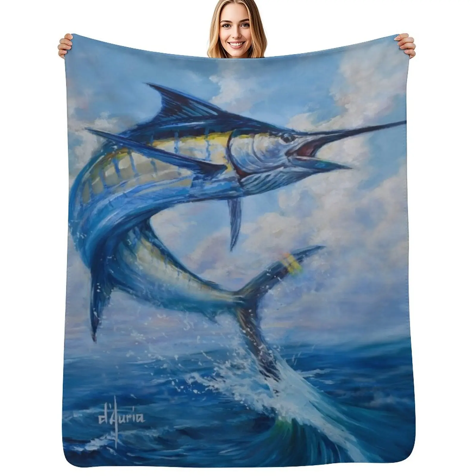 Antigua Marlin Throw Blanket Comforter Hair Plaid on the sofa for babies Decorative Throw Thermals For Travel Blankets