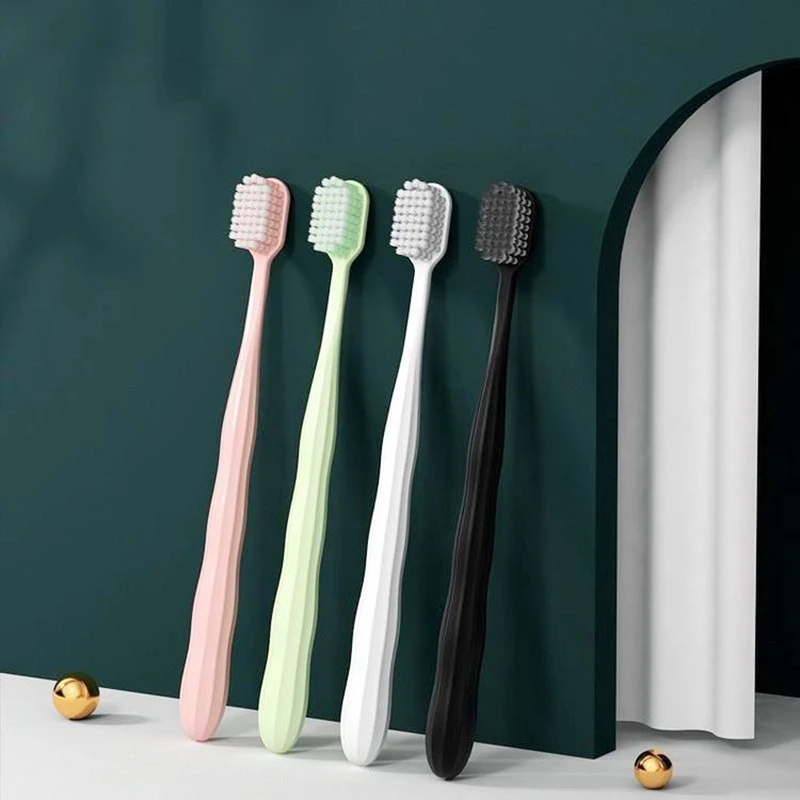 2 pcs soft bristled toothbrushes, caring for gums, anti slip and easy to grip, couple box set