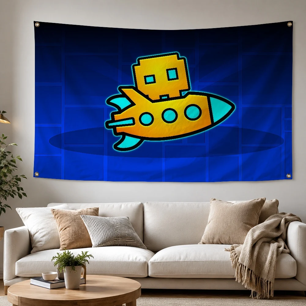 Game G-Geometry Dash Outdoor Flag for Home Camping Party Club Decor Garden Yard Wall Hanging Banner
