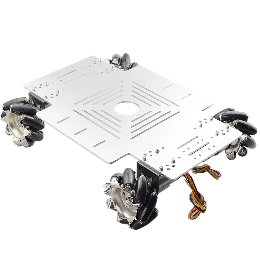 40KG Large Load 4WD All Metal Mecanum Wheel Robot Car Chassis Kit Platform with DC 12v Encoder Motor for Arduino DIY Projects
