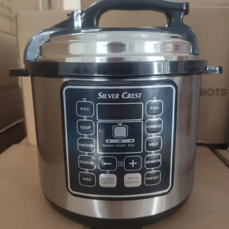 

6L instant cooker pot duo 7-in-1 Aluminum liner electric pressure cooker Silver Crown Rice Cooker