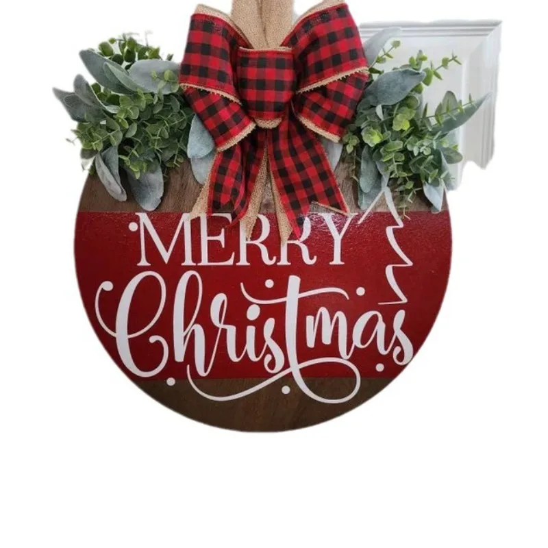 

Christmas wooden door listing front door decoration pendant