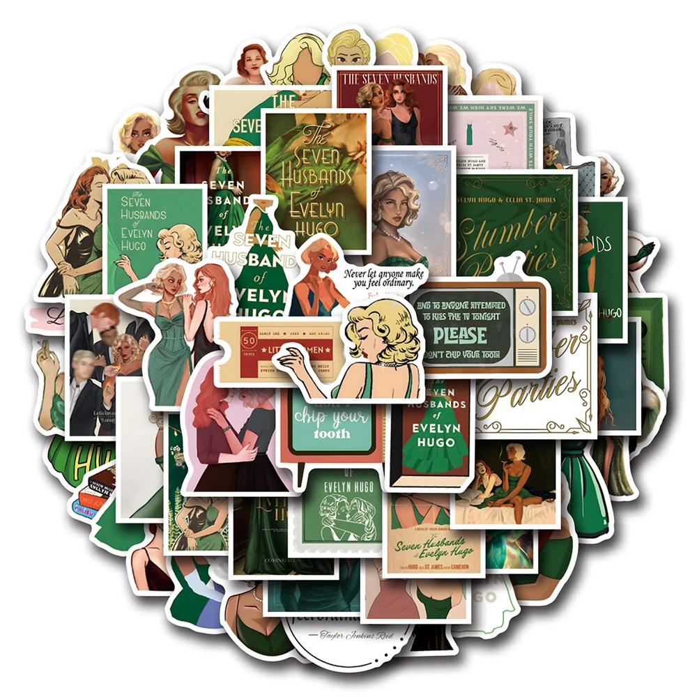 10/30/55 قطعة الأزواج السبعة إيفلين هوغو ملصقات الكرتون ملصق DIY بها بنفسك زجاجة ماء الهاتف المحمول الكتابة على الجدران الشارات الديكور