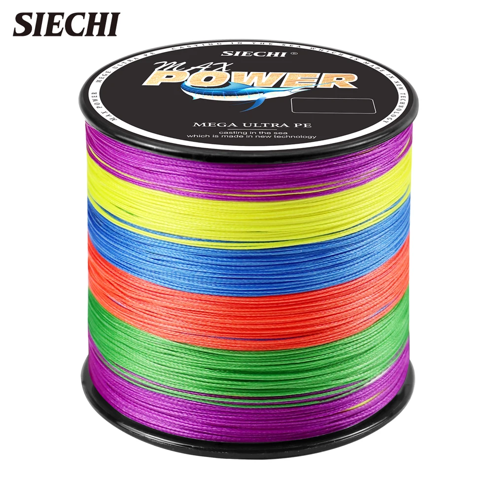 

Плетеная рыболовная леска SIECHI X12, 300 м, 33-149.9lb, многонитевая полиэтиленовая проволока, Спиннинг для забрасывания карпа, стандартная леска