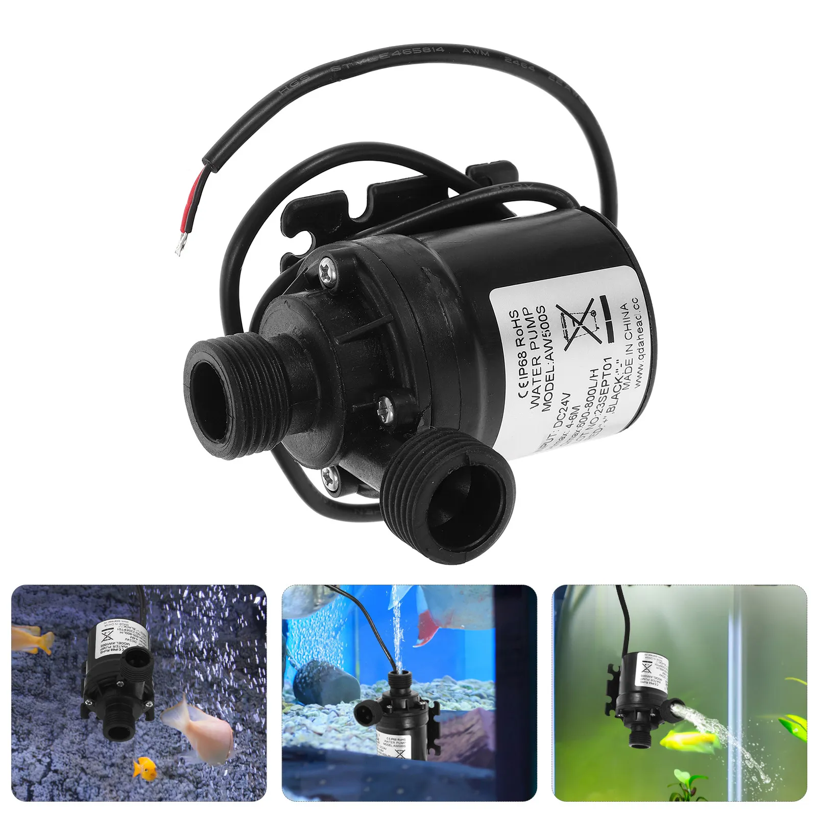 

24V Brushless Submersible Water Pump 800L H 5M Lift Energy Efficient Quiet for Aquarium Pool Fountain Water Circulation Solar