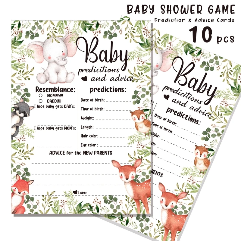 10 Packs Gender Advice and Prediction Cards for Baby Shower Game Parent Message Advice Book Fun Gender Neutral Shower Party