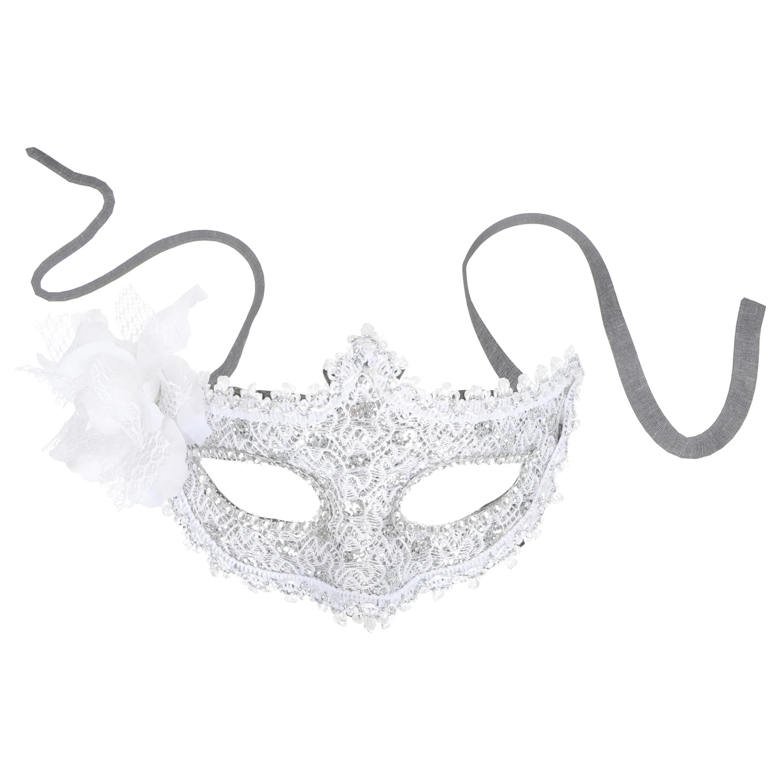 

1pc Delicate Lace Mask For Women Fancy Dress Face Accessory Silver Costume Party Mask Carnival Cosplay Masquerade Halloween Eye