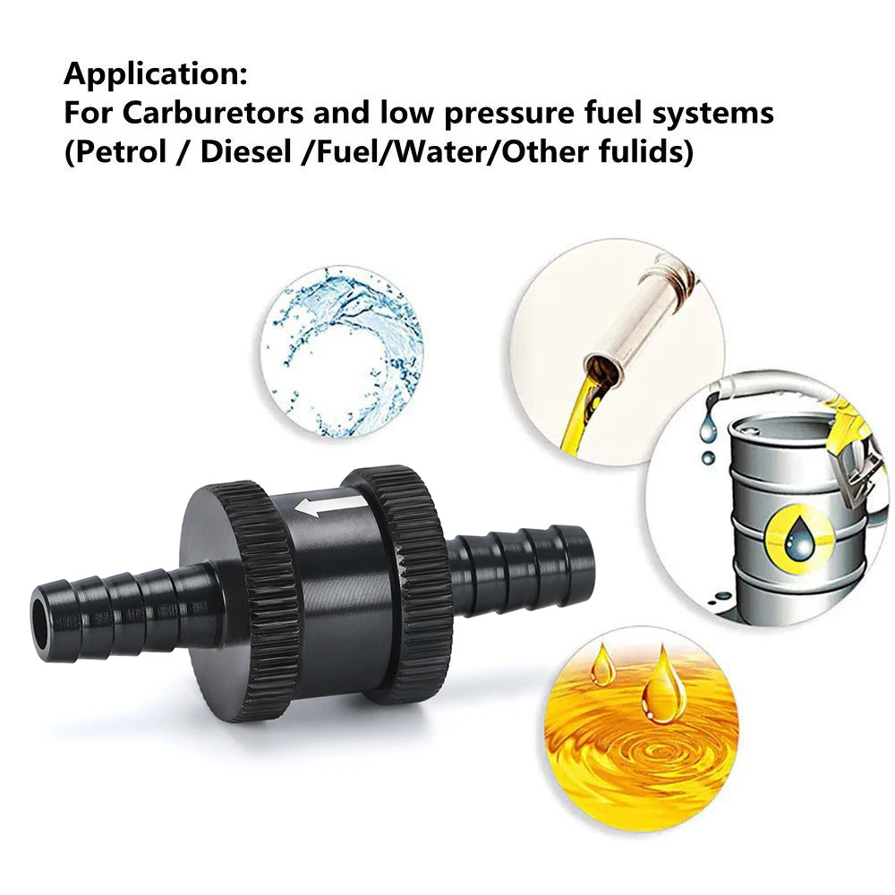 5/16" 8mm Non Return One Way Fuel Check Valve Aluminium Alloy Petrol Diesel PQY-FCV08