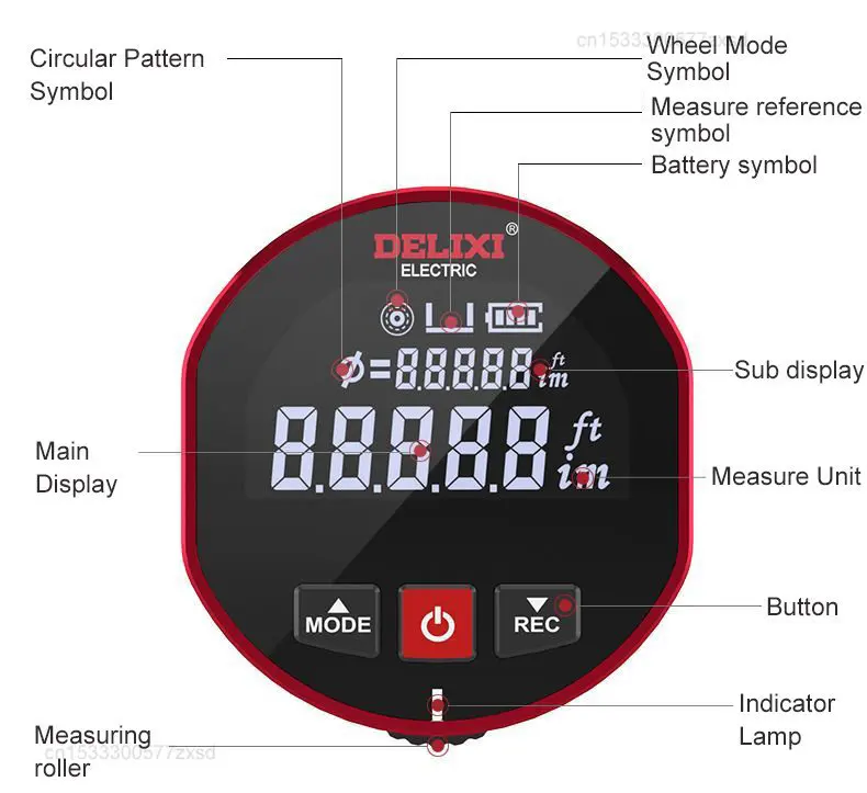 Xiaomi DELIXI Rangefinder Tape Measure Roller Electronic Rule High Precision Flat Curved Arc Distance Laser Distance Meter Tool