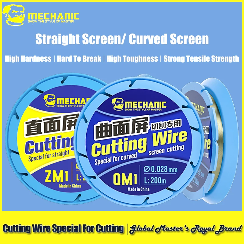 

MECHANIC QM1 ZM1 Режущая проволока с прямым экраном, изогнутый экран, режущая проволока 0,028 0,03 мм, специально для резки сепаратора экрана телефона
