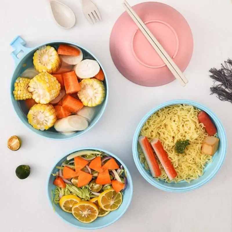 QX2E Spill Proof Microwave Safe Bowl Cover Strainer For Soup Ramen