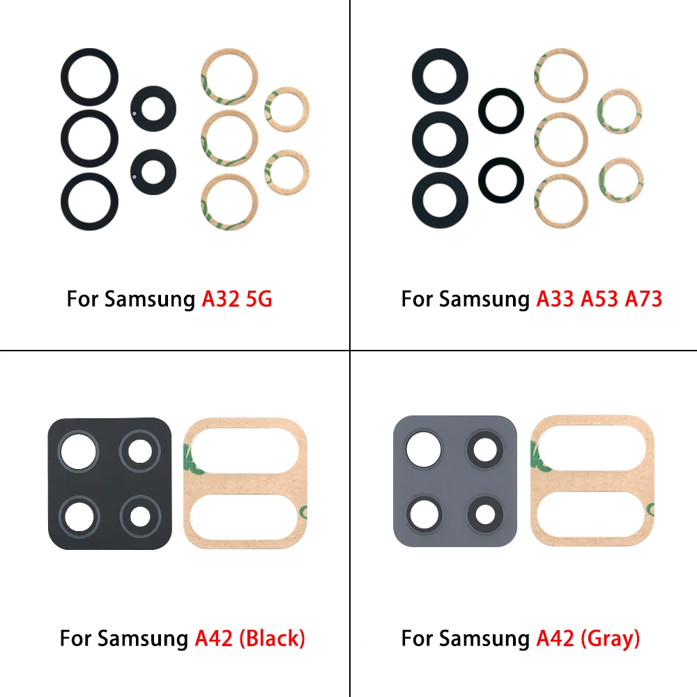 2pcs Rear Back Camera Glass Lens Glue For Samsung A04 A04S A23 A33 A53 A73 A42 A72 A13 4G A135F A32 5G With Ahesive Replacement