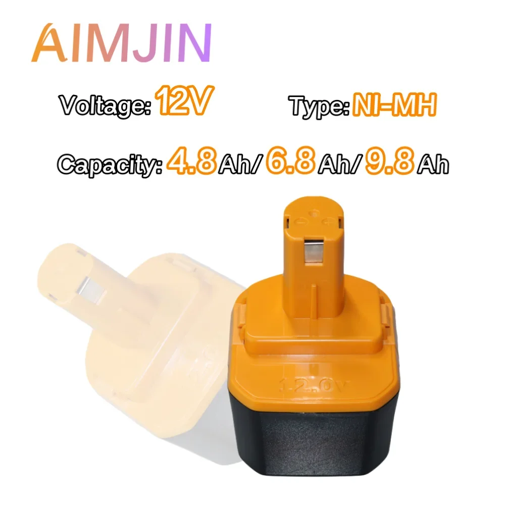 

12V 4800/6800Ah/9800mAh NiMh battery Replacement Cordless Drill Screwdriver Tools Battery for Ryobi B-1230H B-1222H B-1220F2