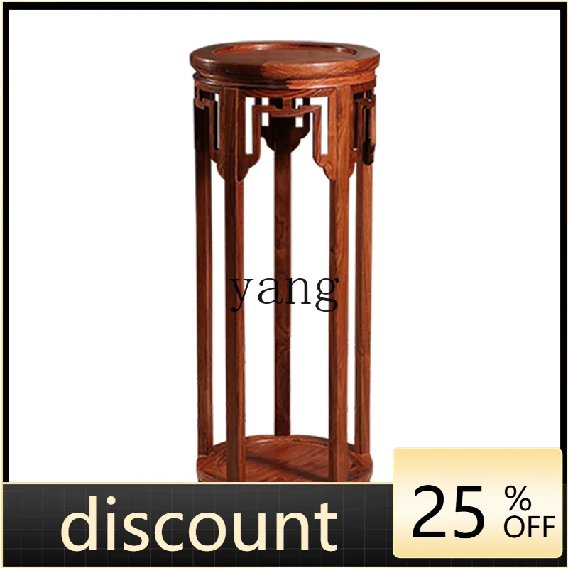 LTT new Chinese classical all solid wood carving vase antique stone flower bonsai frame flower table