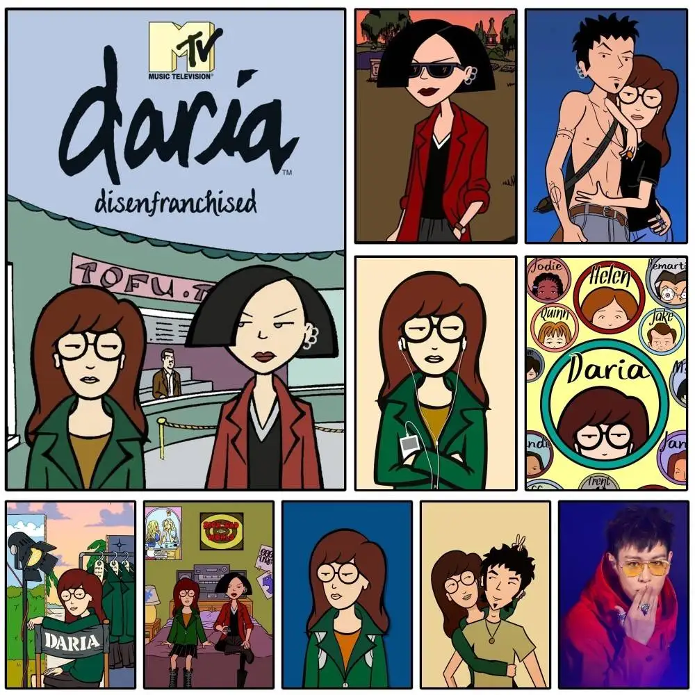 1 قطعة الكرتون D-Daria A-a-nime المشارك ذاتية اللصق الفن ورق مقاوم للماء ملصق مقهى بار غرفة جدار ديكور