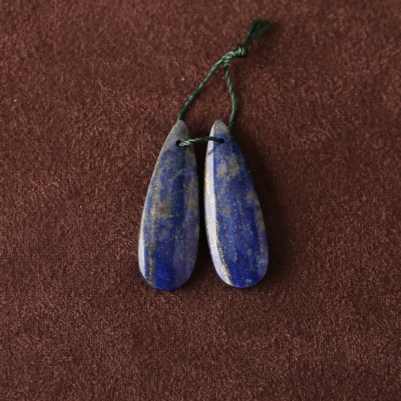 

Natural Stone Lapis Lazuli Waterdrop Earring Beads 31x11x5mm Front Drilled DIY Jewelry Accessories 5.2g Fashion