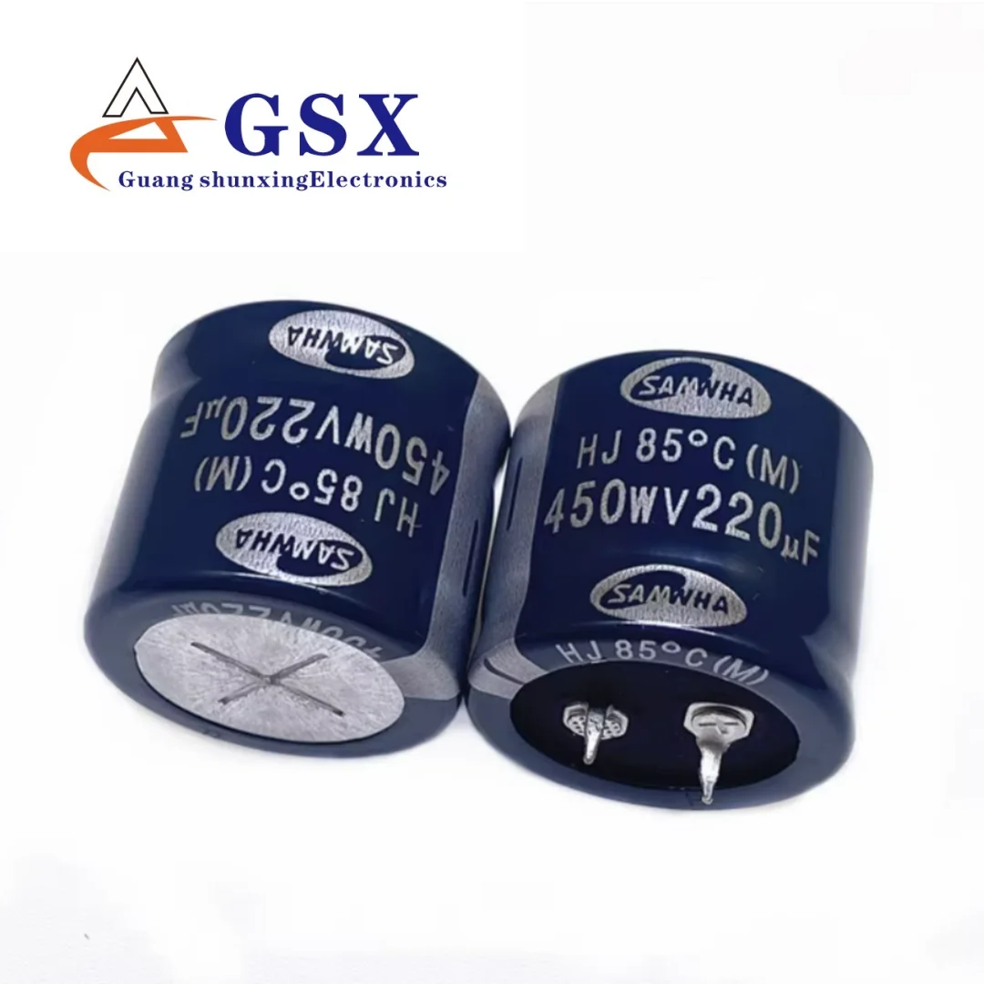 220UF 450V SAMWHA kapasitor elektrolitik aluminium impor 450v220uf 30 * 25 dari Sanhe HJ, Korea Selatan